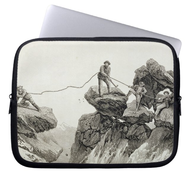 Descending the Western Arete of the Pointe des Ecr Laptop Sleeve (Front)