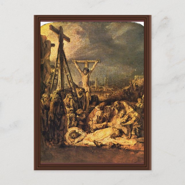 Descent From The Cross By Rembrandt Harmensz. Van Postcard (Front)