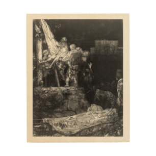 Descent from the Cross By Torchlight - Rembrandt - Wood Wall Art