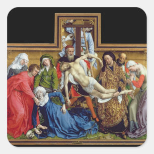 Descent from the Cross, c.1435 Square Sticker