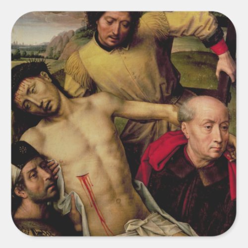 Descent from the Cross left hand panel Square Sticker