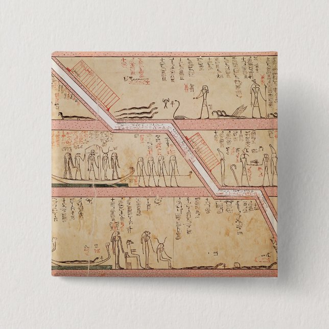 Descent of the sarcophagus into the tomb pinback button (Front)