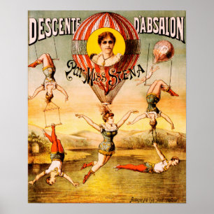DESCENTE D' ABSALON Miss Siena Acrobatic Circus Poster