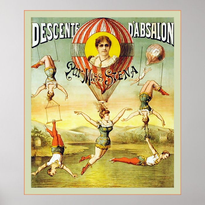 Descente d'Absalon ~ Vintage Circus Posters