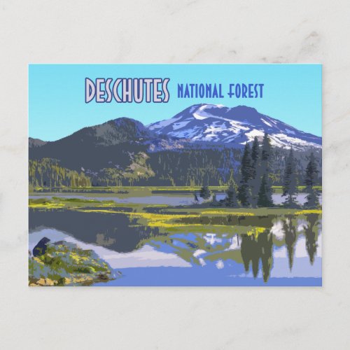 Deschutes National Forest Oregon Vintage Postcard
