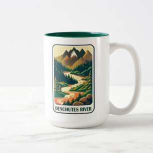 Deschutes River Oregon Colors Two-Tone Coffee Mug