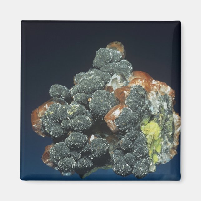 Descloizite on Calcite Magnet (Front)