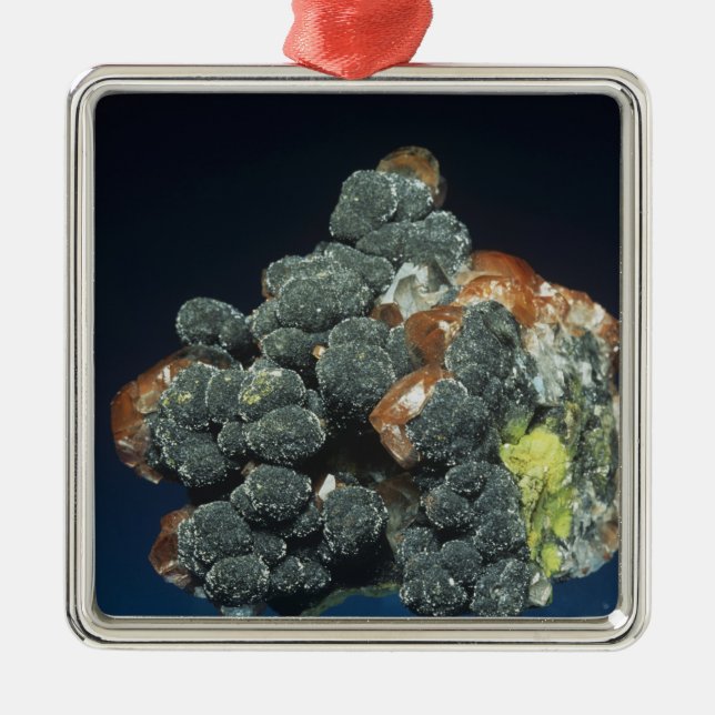 Descloizite on Calcite Metal Ornament (Front)