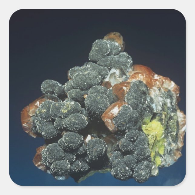 Descloizite on Calcite Square Sticker (Front)