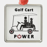 Descr-golf Cart Power (black With Red) Metal Ornament at Zazzle