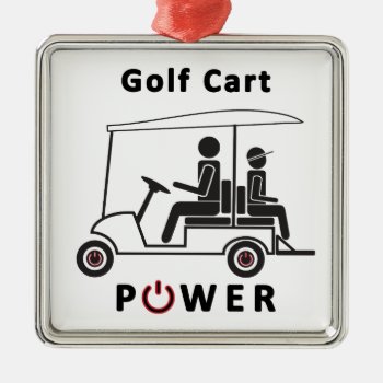Descr-golf Cart Power (black With Red) Metal Ornament by ptc30269 at Zazzle