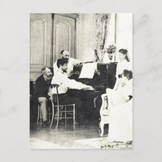 Descri??o Claude Debussy ao piano no ver?o de 1893 Postcard