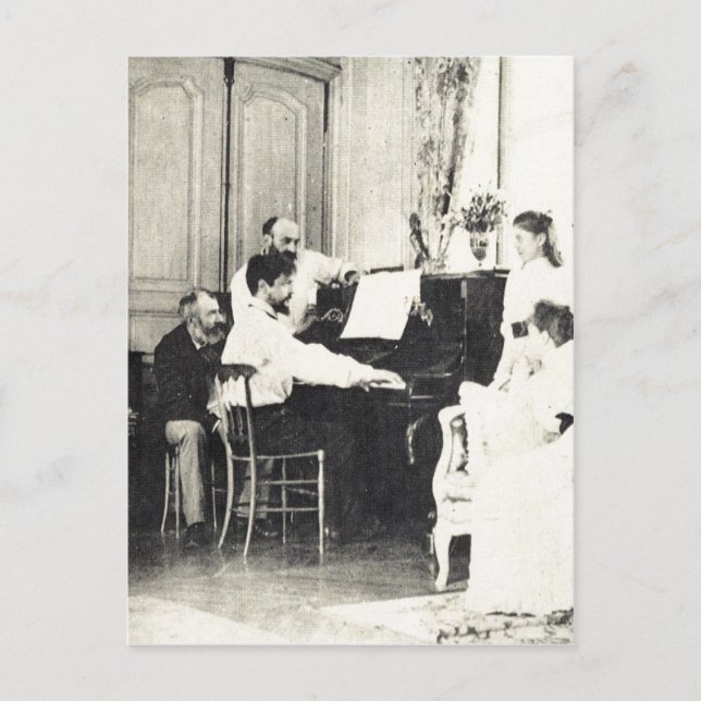Descri??o Claude Debussy ao piano no ver?o de 1893 Postcard (Front)
