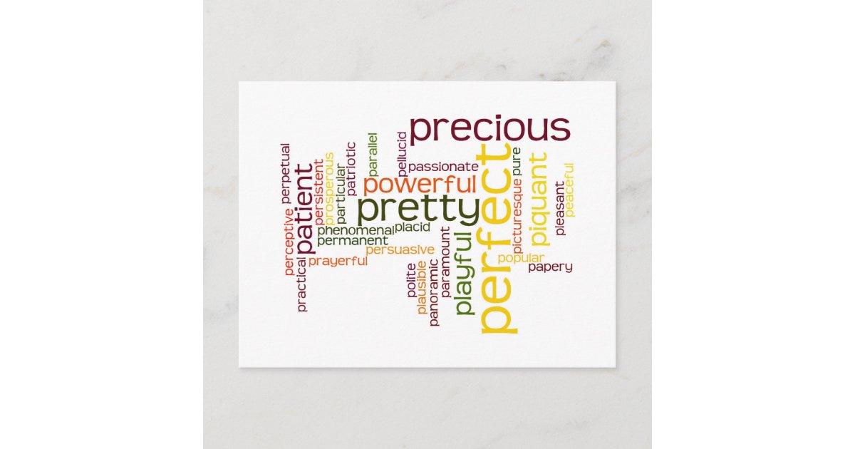 Describe yourself With Adjectives P Postcard Zazzle