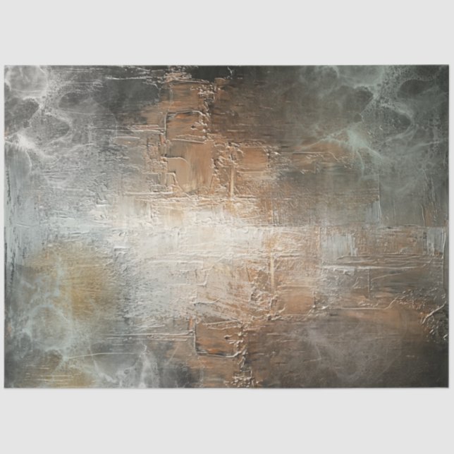 Description Faux Copper Metallic Gray Textured  Tissue Paper (Front)