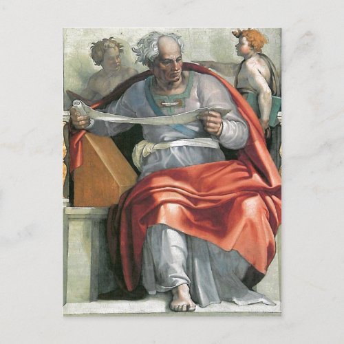 Description fresco painted by Michelangelo and his Postcard