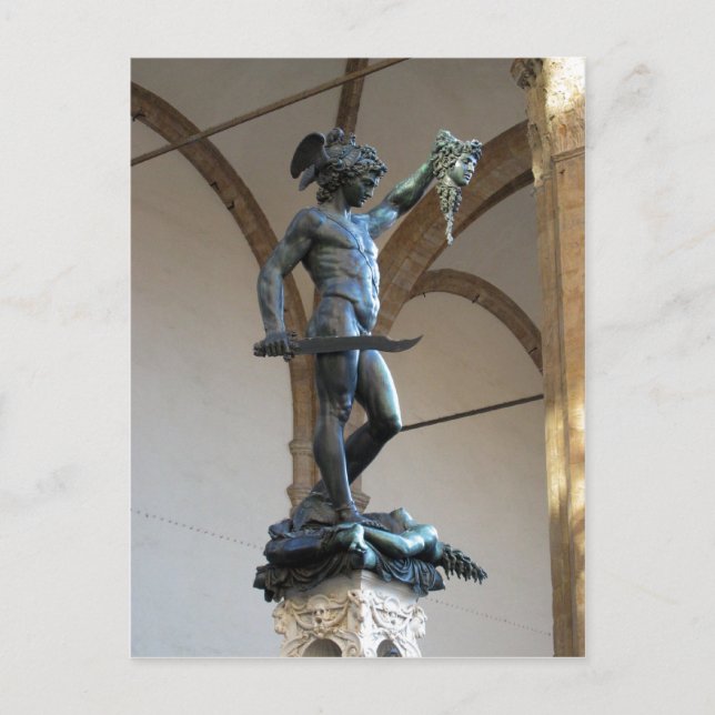 Description Statue of Perseus, Piazza della Signor Postcard (Front)