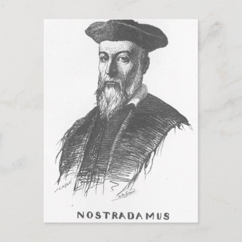 Description _ The portrait of Nostradamus drawn b Postcard