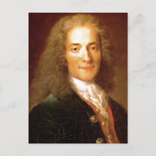 Description Voltaire en 1718  Portrait of Voltair Postcard