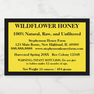 Descriptive Honey Jar (Version 5) Food Label