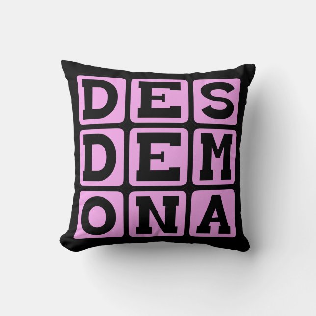 Desdemona, Othello Character Throw Pillow (Front)
