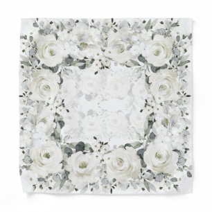 Desdemona Rose Silver Eucalyptus Pocket Square Bandana