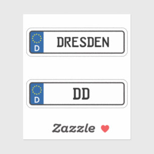 Desden kennzeichen, German Car License Plate Sticker