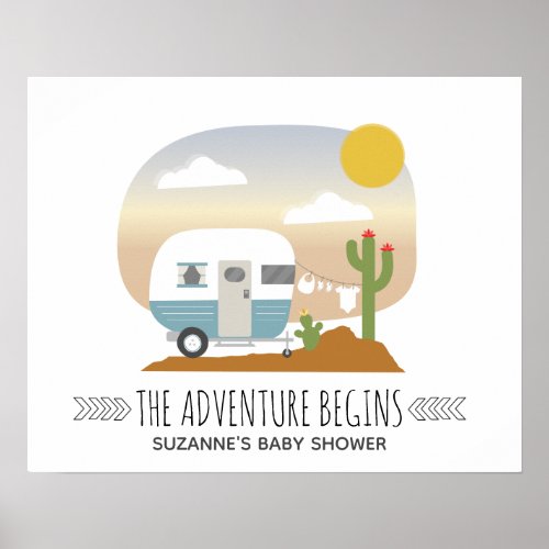 Desert Adventure Camper Boy Baby Shower Poster