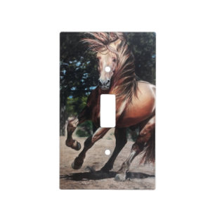 Desert Andalusian Lusitano stallion running Light Switch Cover