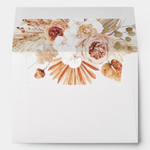 Desert Arch Boho Pampas Grass Terracotta Wedding Envelope