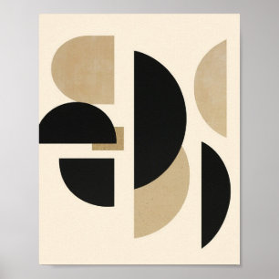 Desert Arches: Composition in Black and Beige Poster