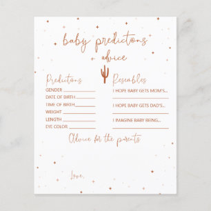 Desert Baby Shower Baby Predictions + Advice Card
