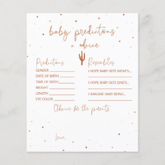 Desert Baby Shower Baby Predictions + Advice Card