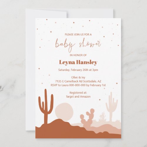 Desert Baby Shower Invitation