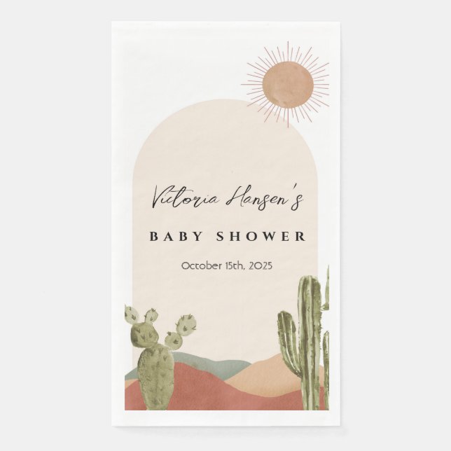 Desert Baby Shower Paper Guest Towels (Front)