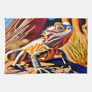 Desert Bearded Dragon Kitchen Towel