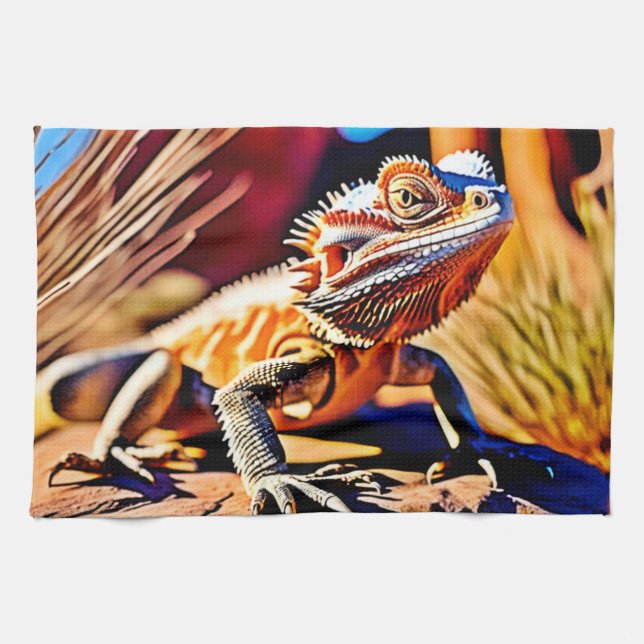 Desert Bearded Dragon Kitchen Towel (Horizontal)