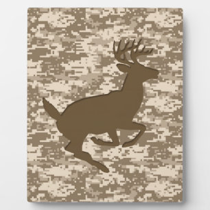 Desert Beige Digital Camouflage Deer Camo Pattern Plaque