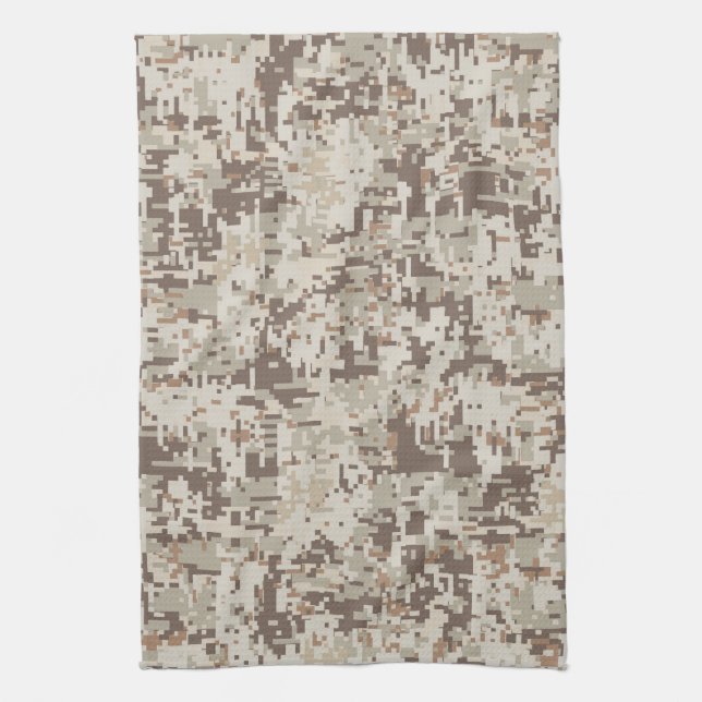 Desert Beige Style Digital Camouflage Kitchen Towel (Vertical)