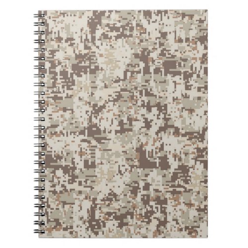 Desert Beige Style Digital Camouflage Notebook