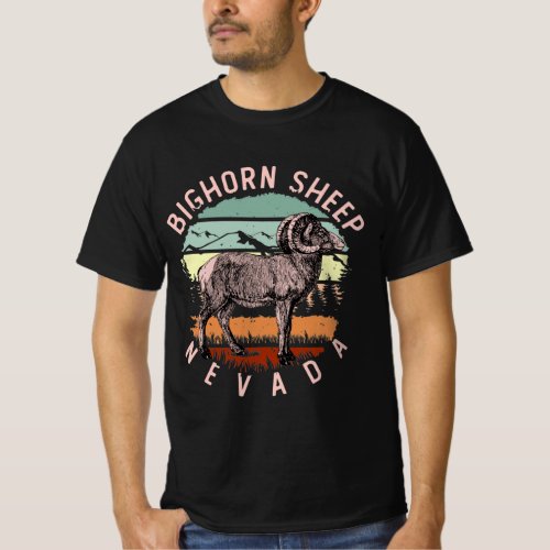 Desert Bighorn Sheep Species Vintage Nevada State T_Shirt