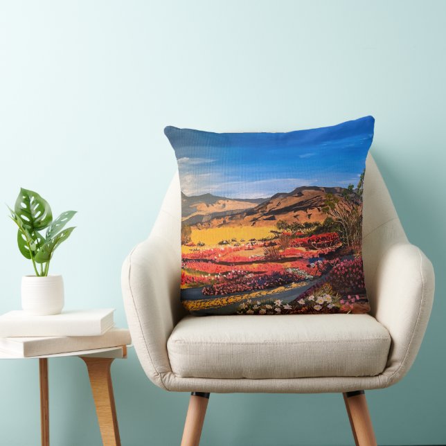 Desert Bloom, by Gary Poling Throw Pillow (Chair)