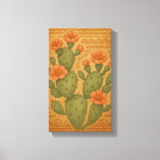 Desert Bloom – Cactus Boho Canvas Art