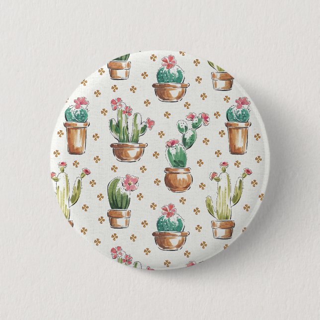 Desert Bloom Step | Blossom Pattern Pinback Button (Front)