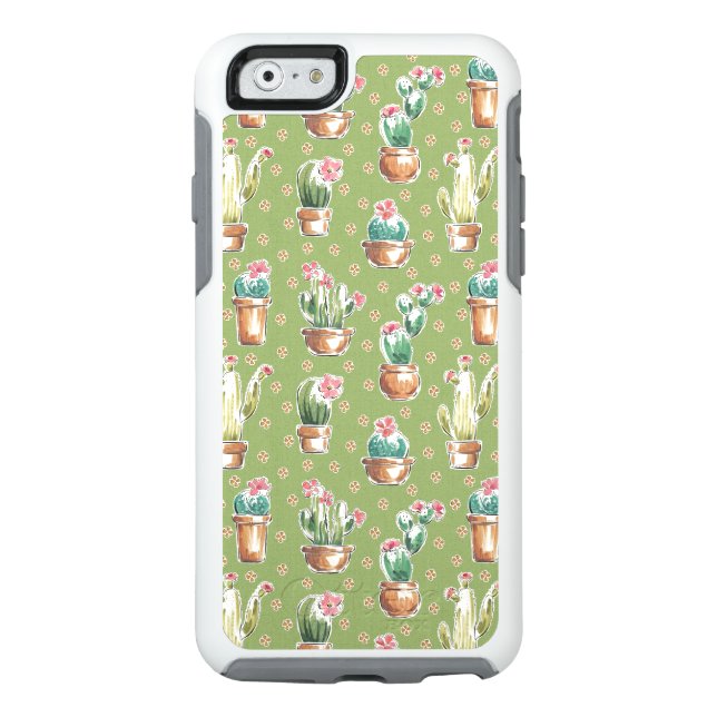 Desert Bloom Step | Green Pattern Otterbox iPhone Case (Back)