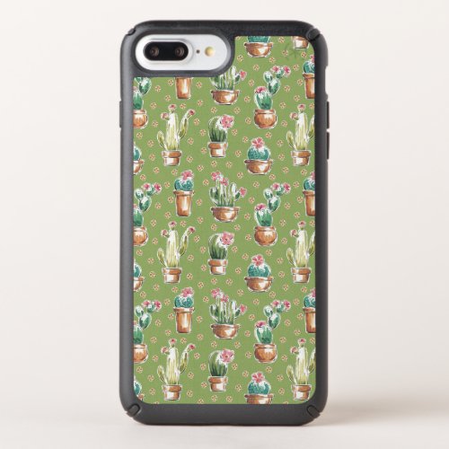 Desert Bloom Step  Green Pattern Speck iPhone Case