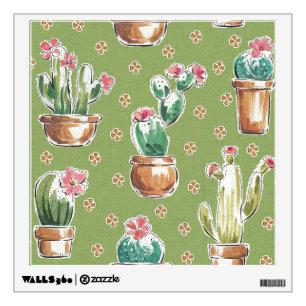 Desert Bloom Step   Green Pattern Wall Sticker