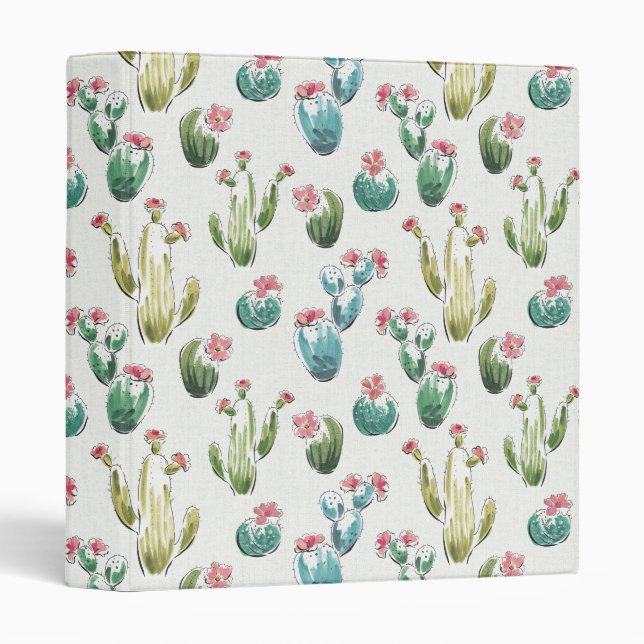 Desert Bloom Step | Pink Pattern 3 Ring Binder (Front/Spine)