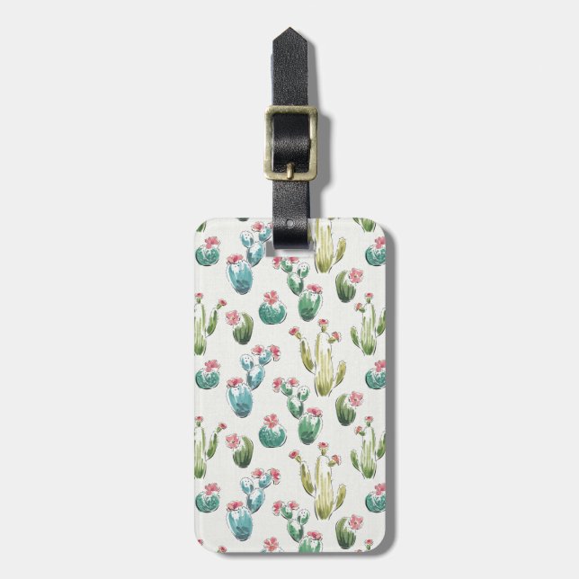 Desert Bloom Step | Pink Pattern Luggage Tag (Front Vertical)
