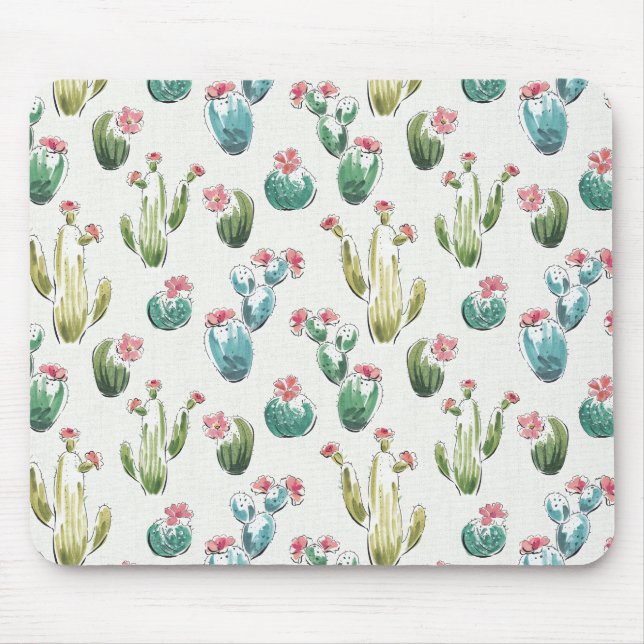 Desert Bloom Step | Pink Pattern Mouse Pad (Front)